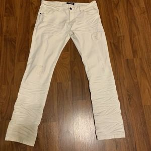 Barabas Los Angeles Womens distressed White Jeans Size 36 NWT MM